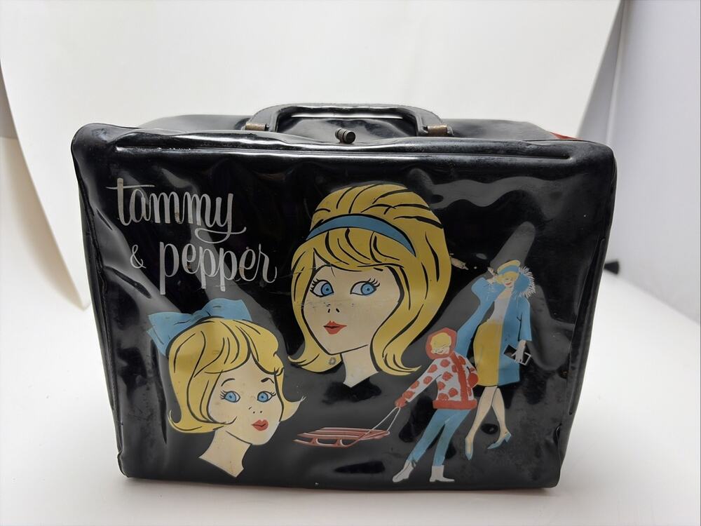 1962 Tammy & Pepper Vinyl Lunch Box Ideal toy corp- Aladdin Ind.